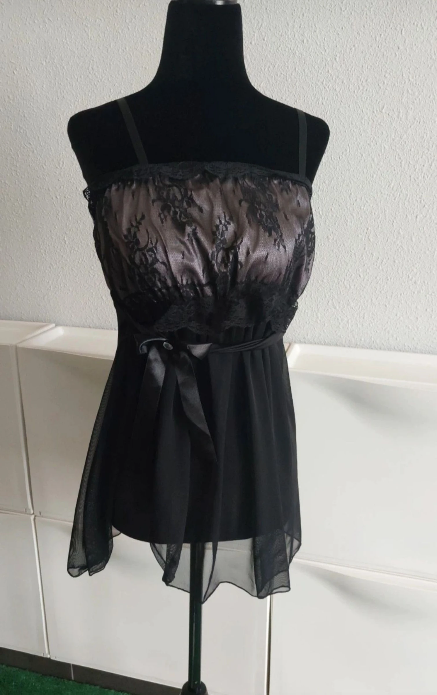 🏵vestido lenceria negro talla M🏵